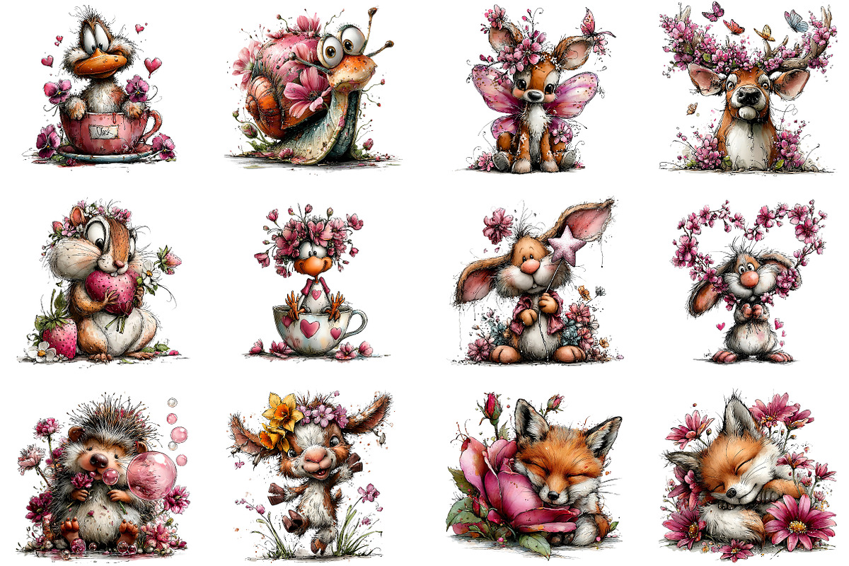 Whimsical Spring Animals Clipart, an Illustration by Dream Creation (Photo 2 of 4)