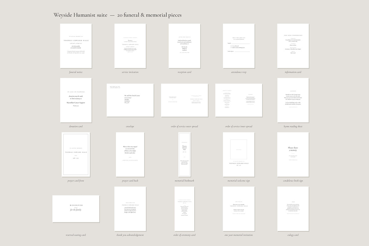 Memorial Stationery 100 Templates V2, an Invitation Template by pawellpi (Photo 87 of 90)