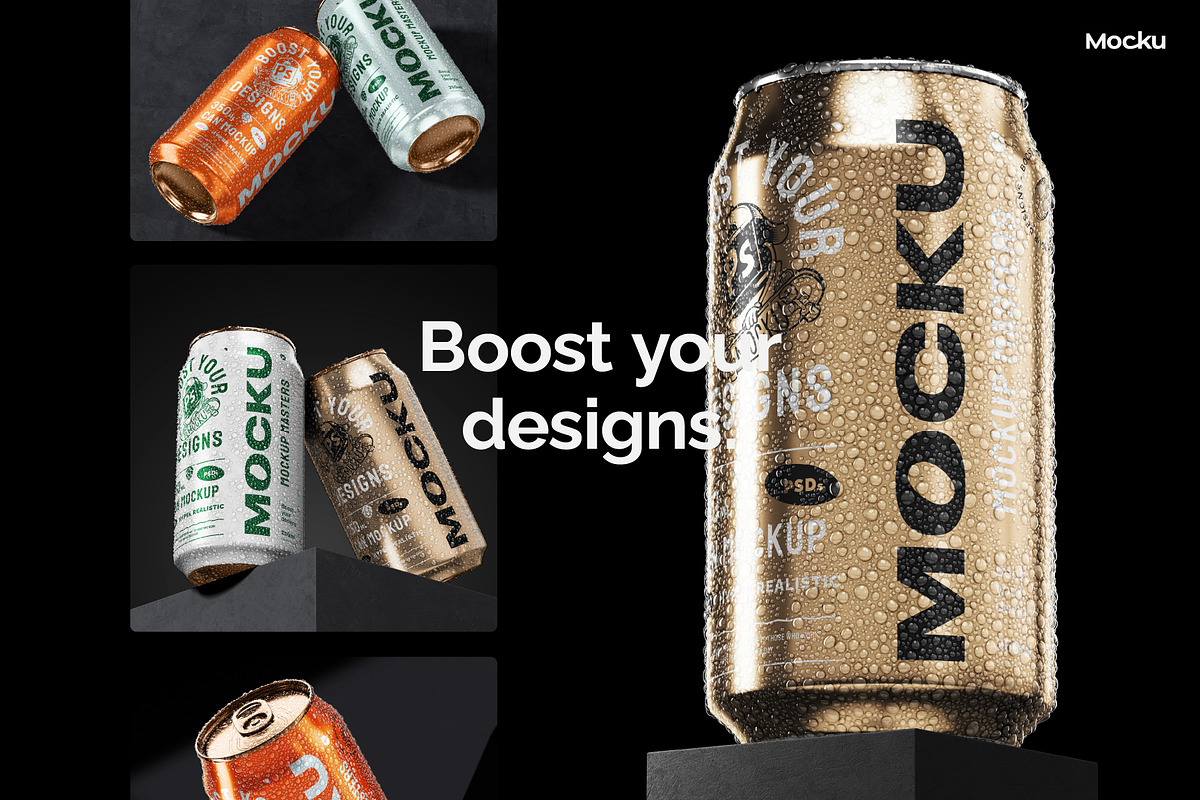 Can Bundle Mockups - 33cl / 12oz, a Product Mockup by Mocku (Photo 7 of 13)