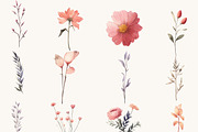 Wildflower Texture Clipart Bundle, a Decorative Illustration by BusyDaydesign (Thumbnail 5 of 8)