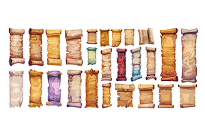 Magic parchment scrolls cartoon, a Texture Illustration by Stock-Smart-Start