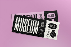 Black Neo Brutalism Museum Ticket