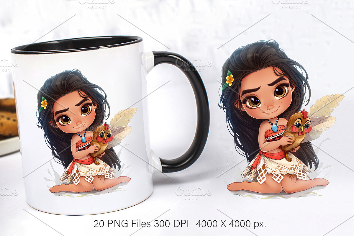 Cartoon Baby Princess.TShirt Sticker, an Animal Illustration by KENO Mascots (Photo 5 of 11)
