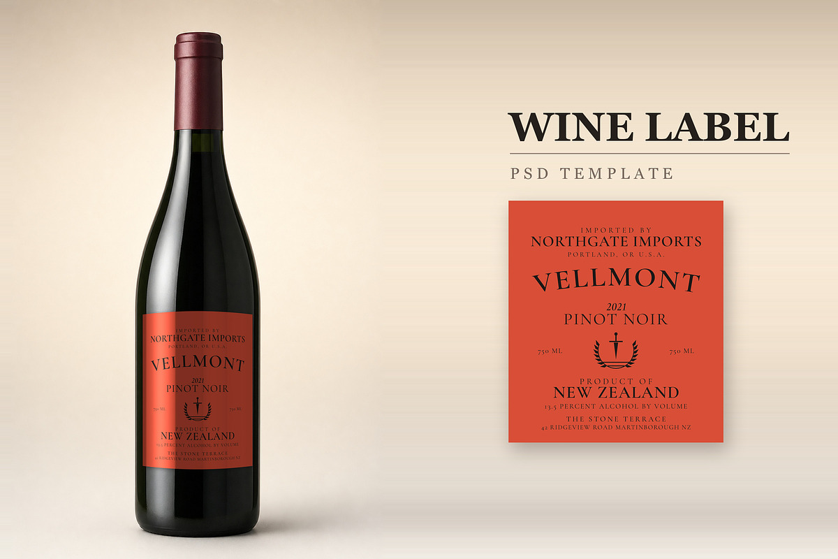 Vintage Wine Label Template, a Branding & Logo Template by DesignerCandies (Photo 1 of 4)