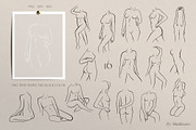 Woman body & flowers - line art set, a Person Illustration by Madiwaso (Thumbnail 5 of 9)