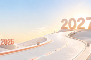 Transition from 2026 to 2027 on a fu, a Photo by Dvoevnore photos