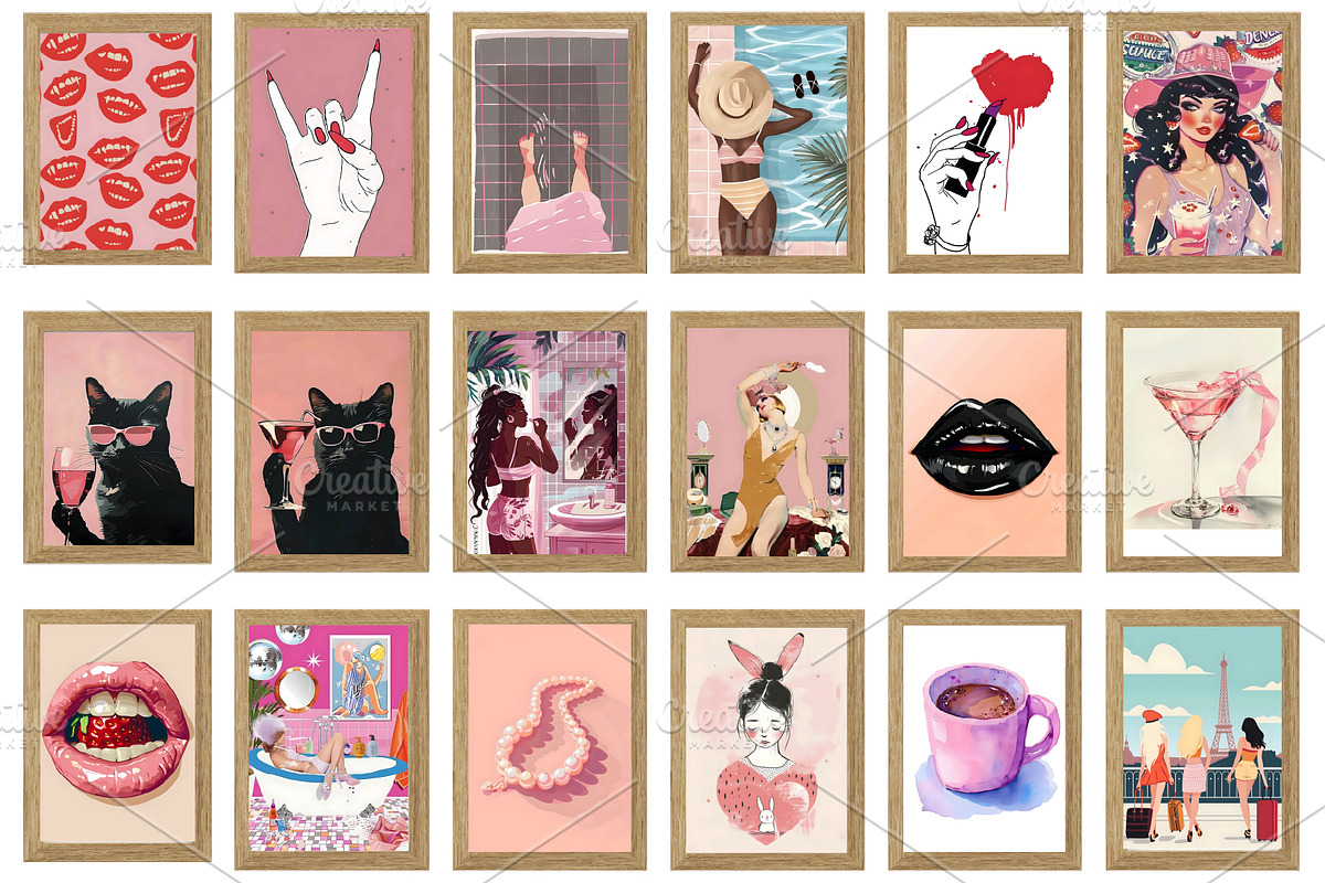 Pink Aesthetic Prints Girly wall art, an Arts & Entertainment Photo by Chipshpow Graphics (Photo 8 of 8)
