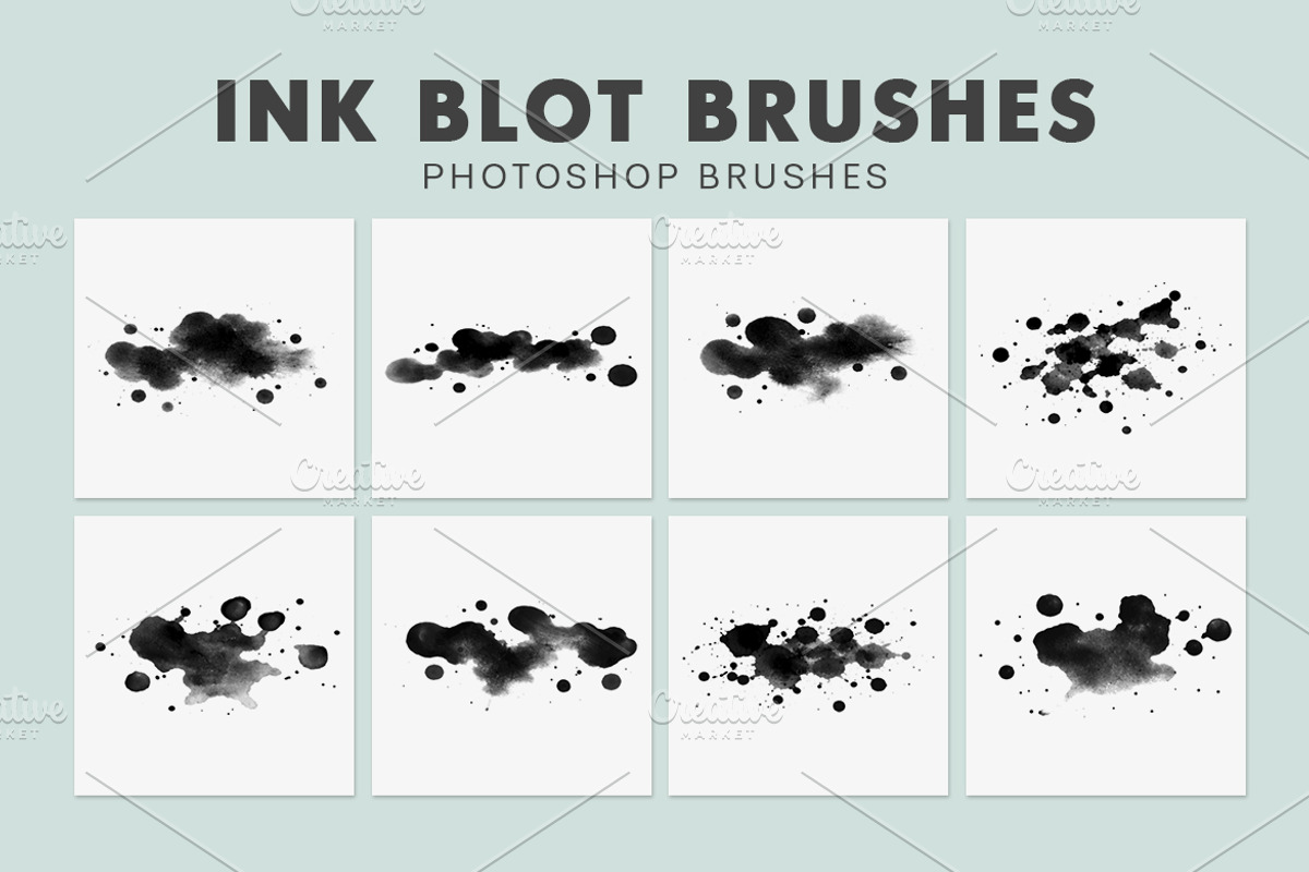 Ink Blot Brushes For Photoshop, a Brush Add-On by AB-TheDesigner (Photo 3 of 4)