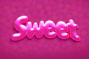 3D Bubble Gum Text Effect Template