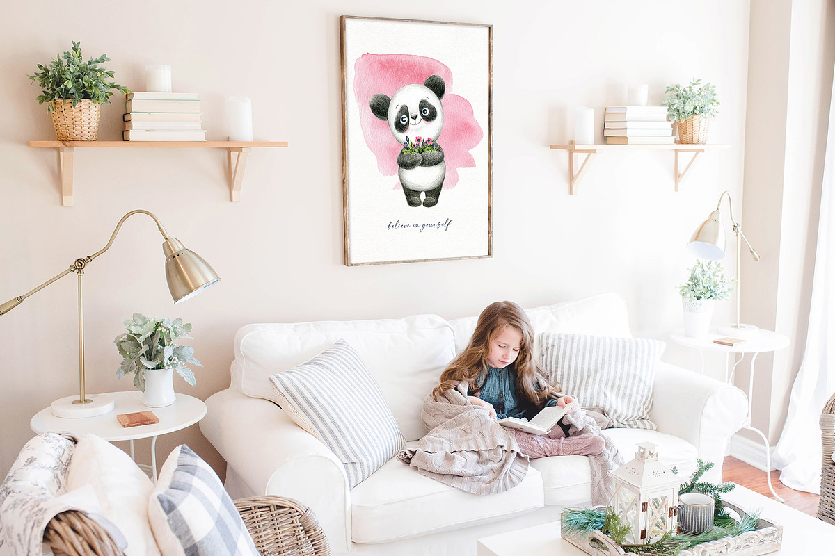 Funny Panda - color pencil clipart, an Animal Illustration by KatsiarynaKa (Photo 10 of 16)