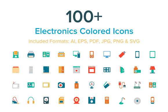 100+ Electronics Colored Icons preview 3