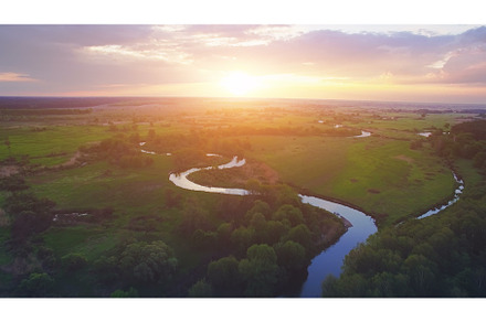 River panorama nature landscape, a Nature Photo by Goinyk
