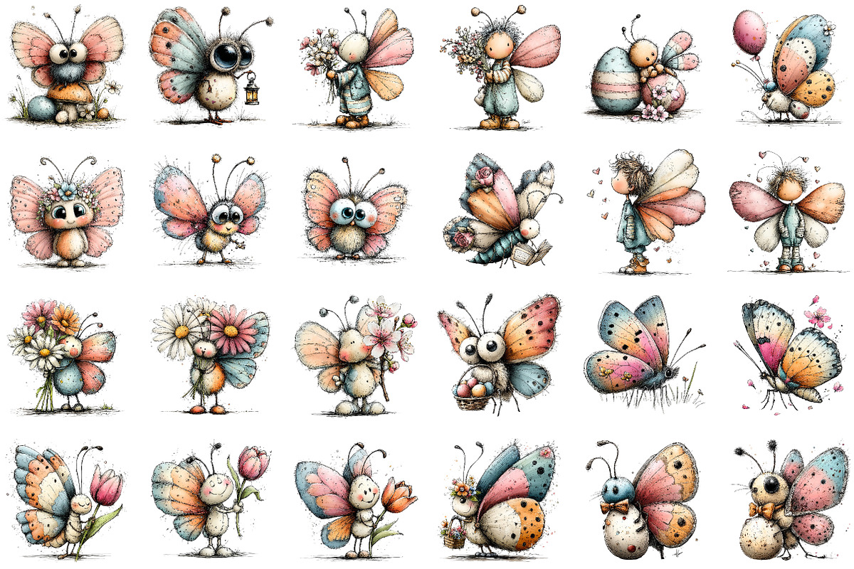 Whimsical Easter Butterfly Clipart, an Illustration by Sublimation Artist (Photo 2 of 7)
