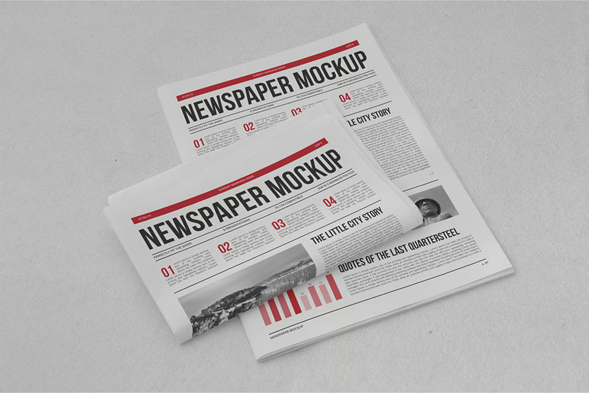 Newspaper Mock-up, an Advertising Mockup by zippypixelstudio (Photo 2 of 14)