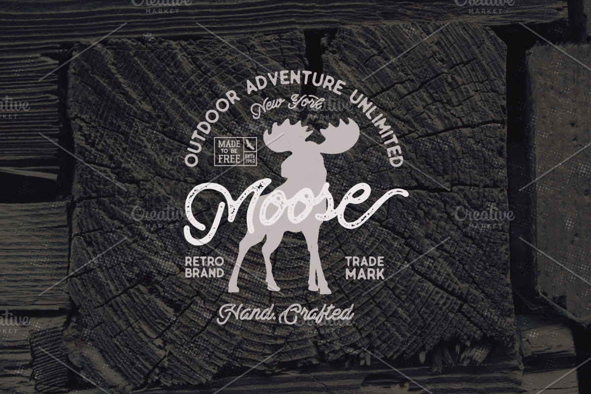 Moose Vintage Label, an Object Graphic by JeksonGraphics