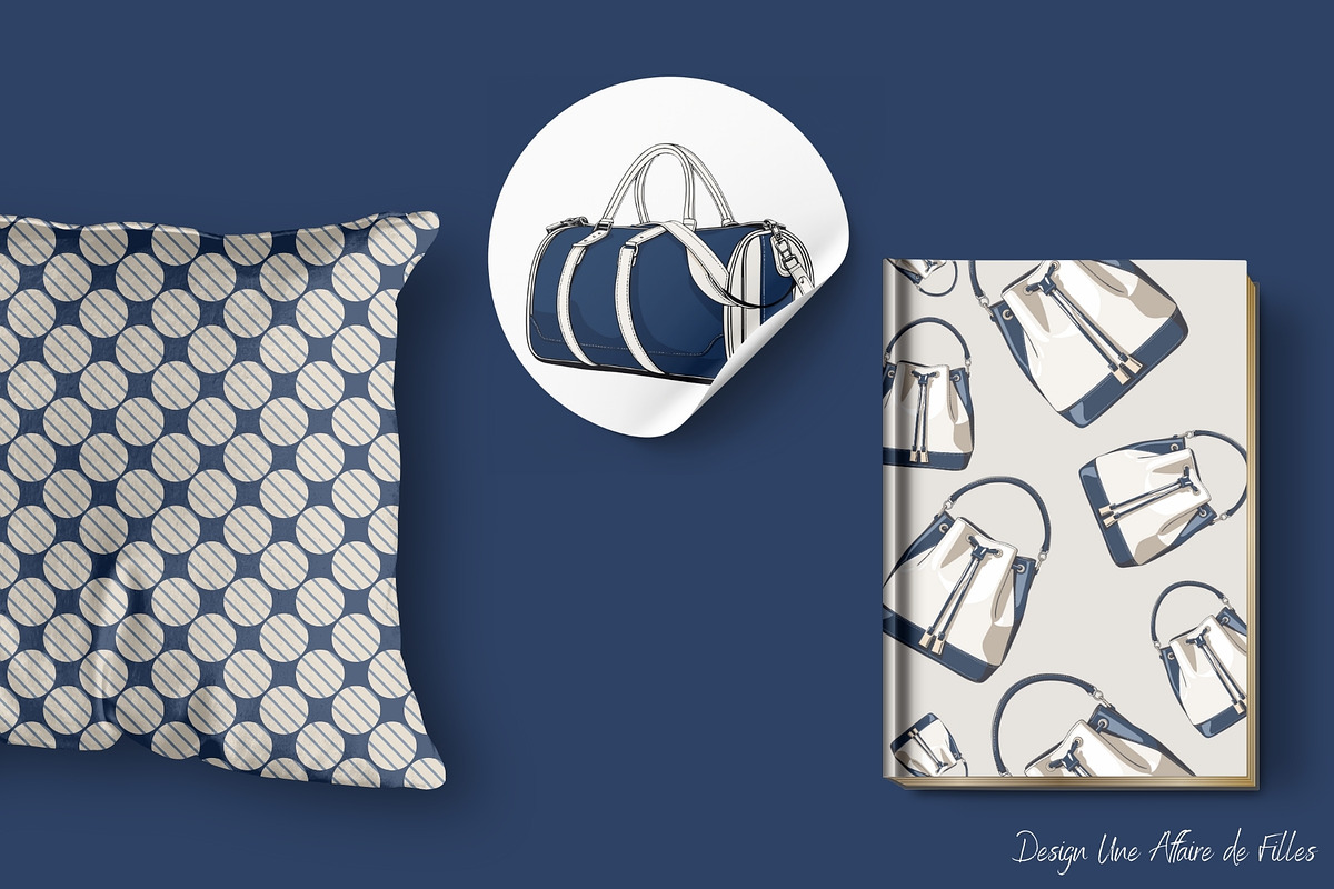 LUXURY HANDBAGS - 24 VECTOR CLIPART, an Object Illustration by Une Affaire de Filles (Photo 5 of 7)