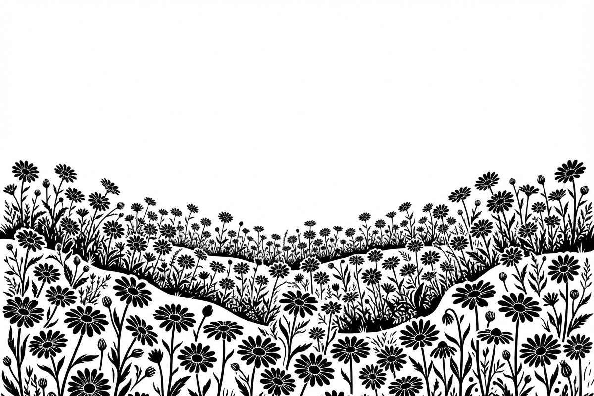 60 Daisy Flower Field Silhouette, a Seasonal Illustration by Amazin_art (Photo 20 of 36)