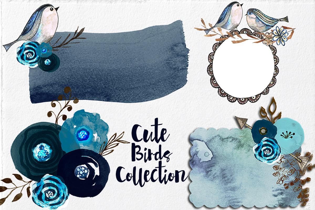 Watercolor Cute Birds I, an Illustration by Li Zamperini