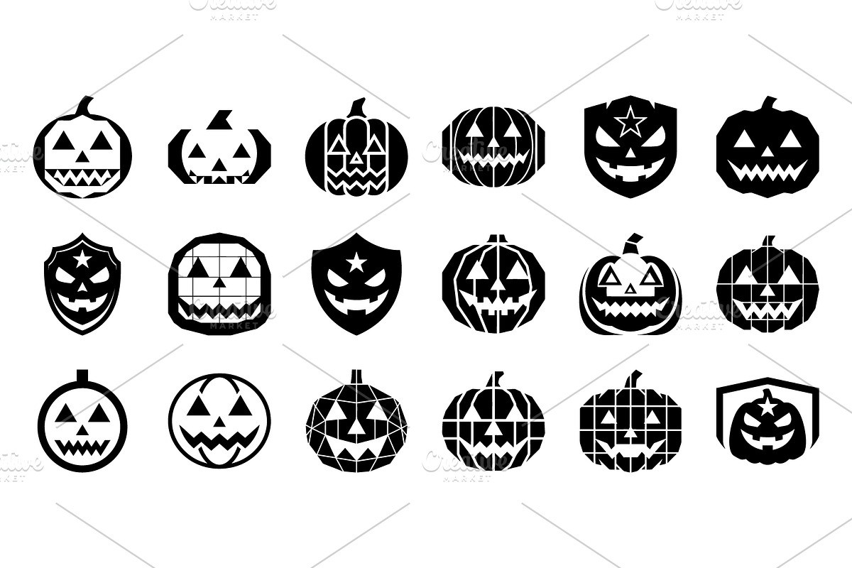 Minimal Halloween Pumpkin Icons, a Solid Icon by Vectorium Studio (Photo 2 of 2)