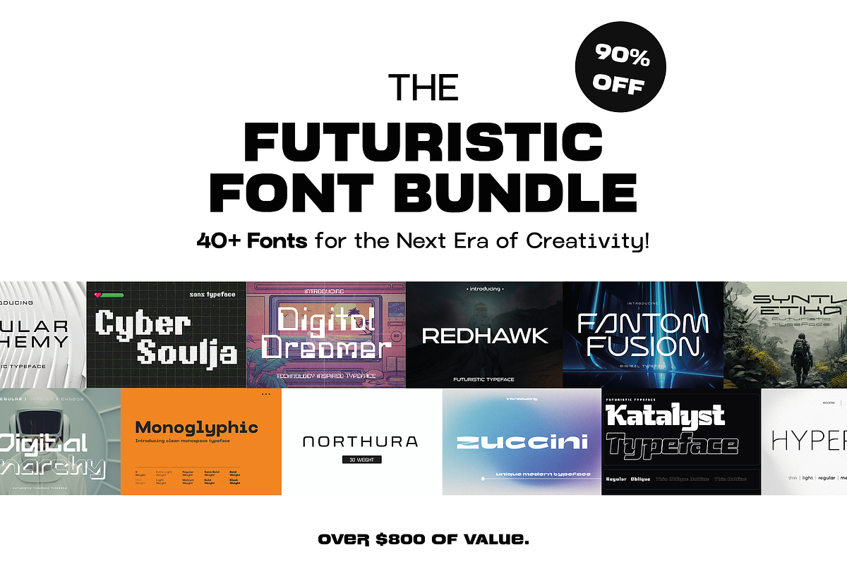 Futuristic Font Bundle - 93 Fonts!, a Sans Serif Font by HipFonts (Photo 13 of 13)
