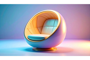 A modern egg-shaped chair with, a Beauty & Fashion Photo by Igor Tichonow