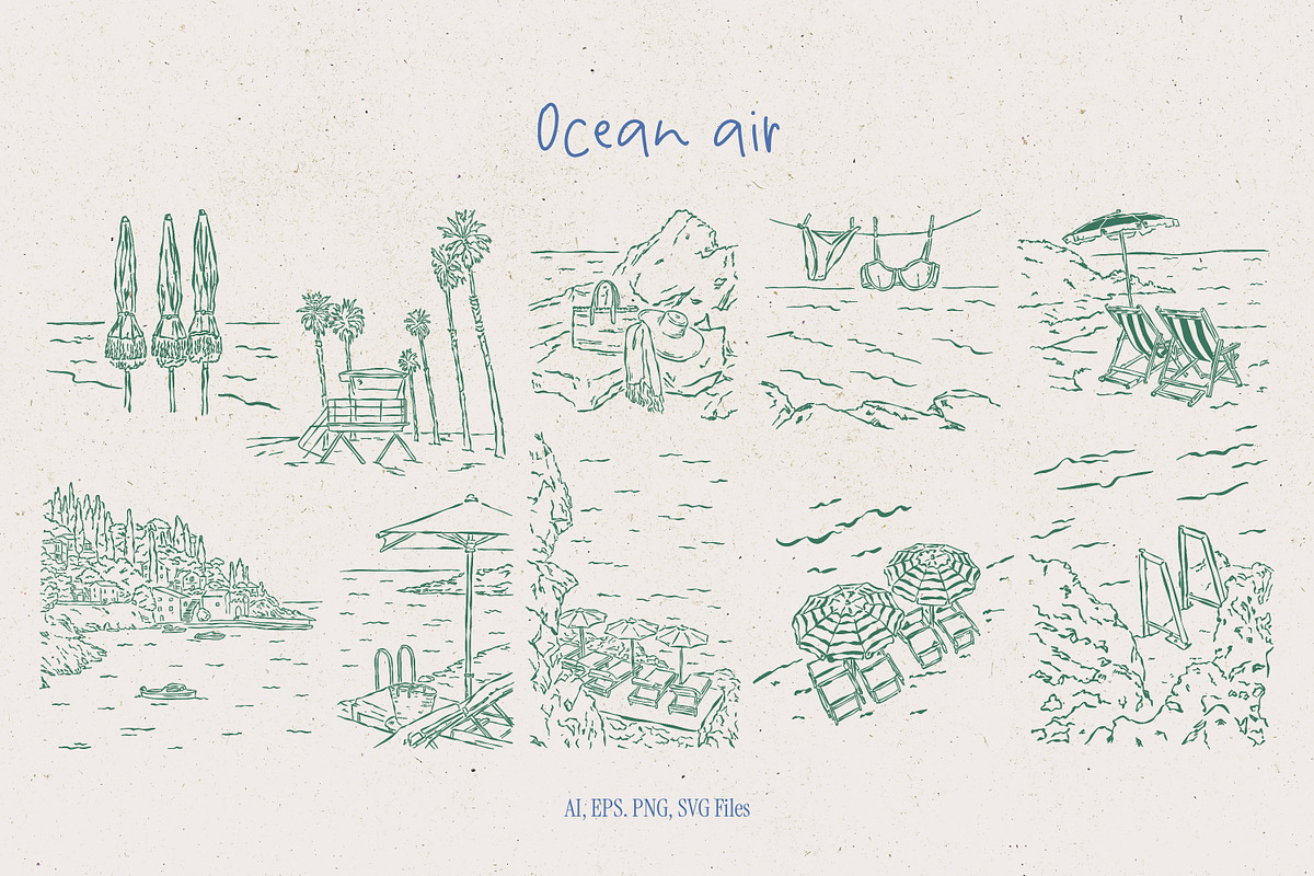 Mediterranean Vacation Illustrations, an Object Graphic by DesignThatMatters (Photo 5 of 12)