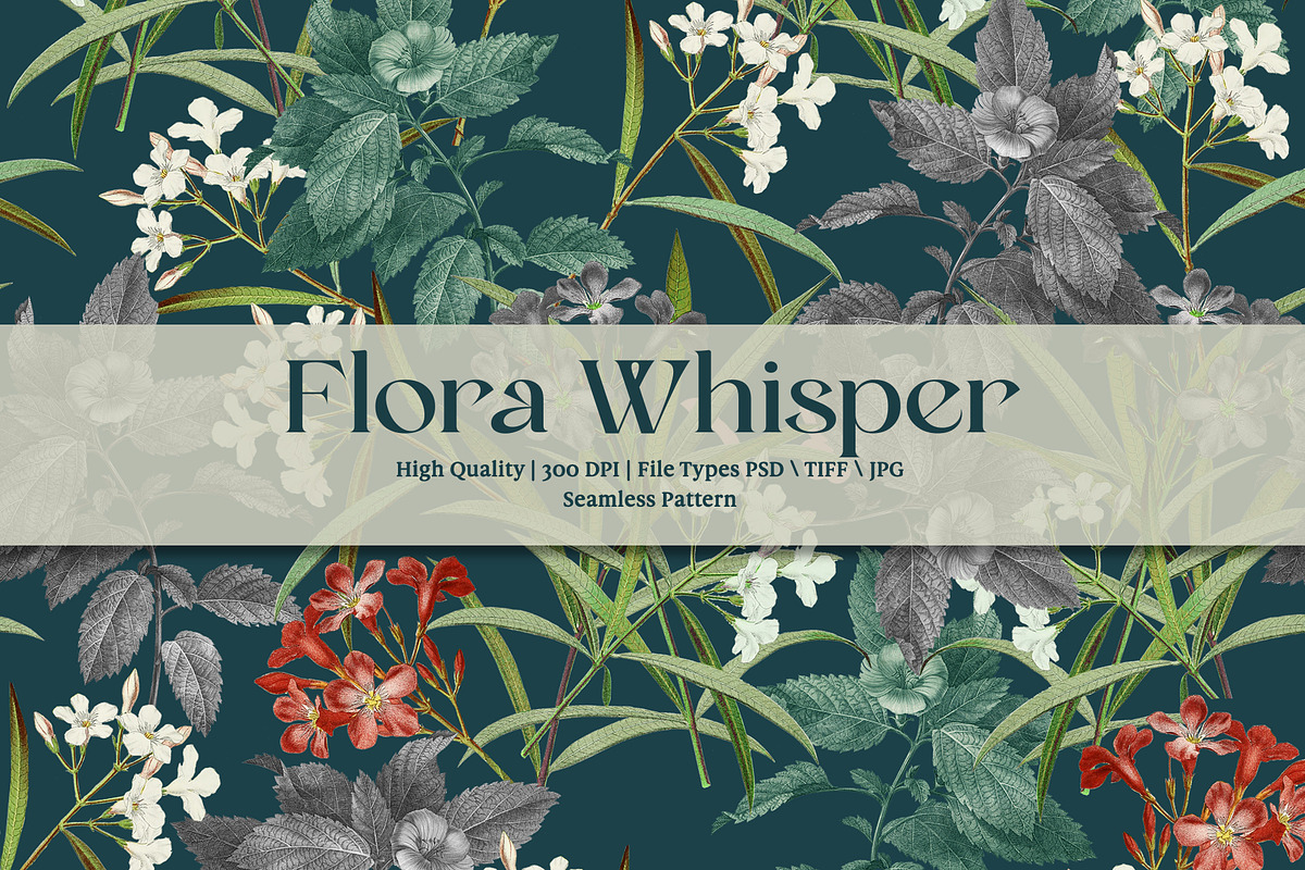 Flora Whisper Prints & Patterns, a Pattern Graphic by GND ART STUDIO (Photo 1 of 8)
