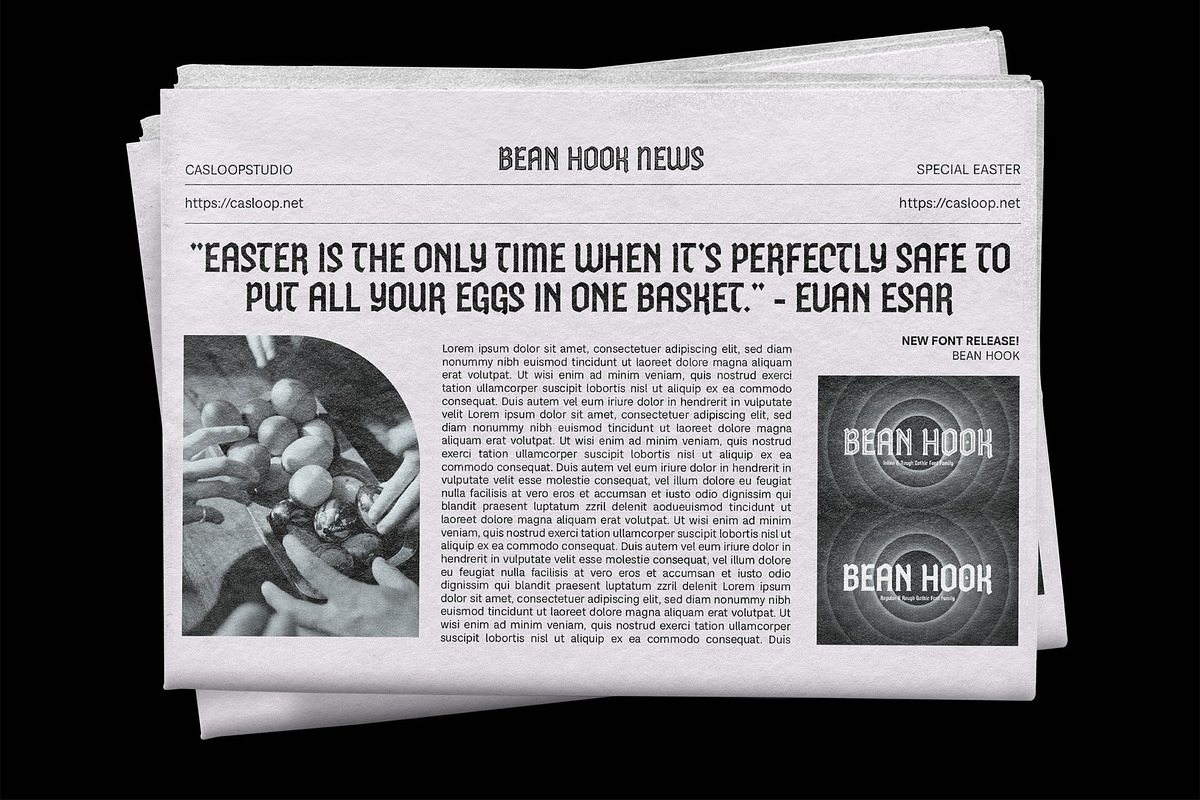 Bean Hook Gothic Flare 4 Fonts, a Serif Font by Casloop Studio (Photo 8 of 12)