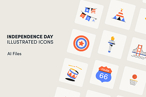 Independence Day Illustrated Icons, an Object Illustration by magictragic