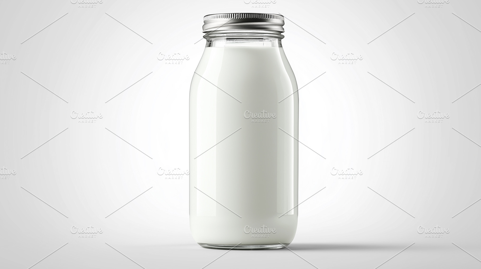Glass bottle of milk mockup on white, a Food & Drink Photo by MistyDay
