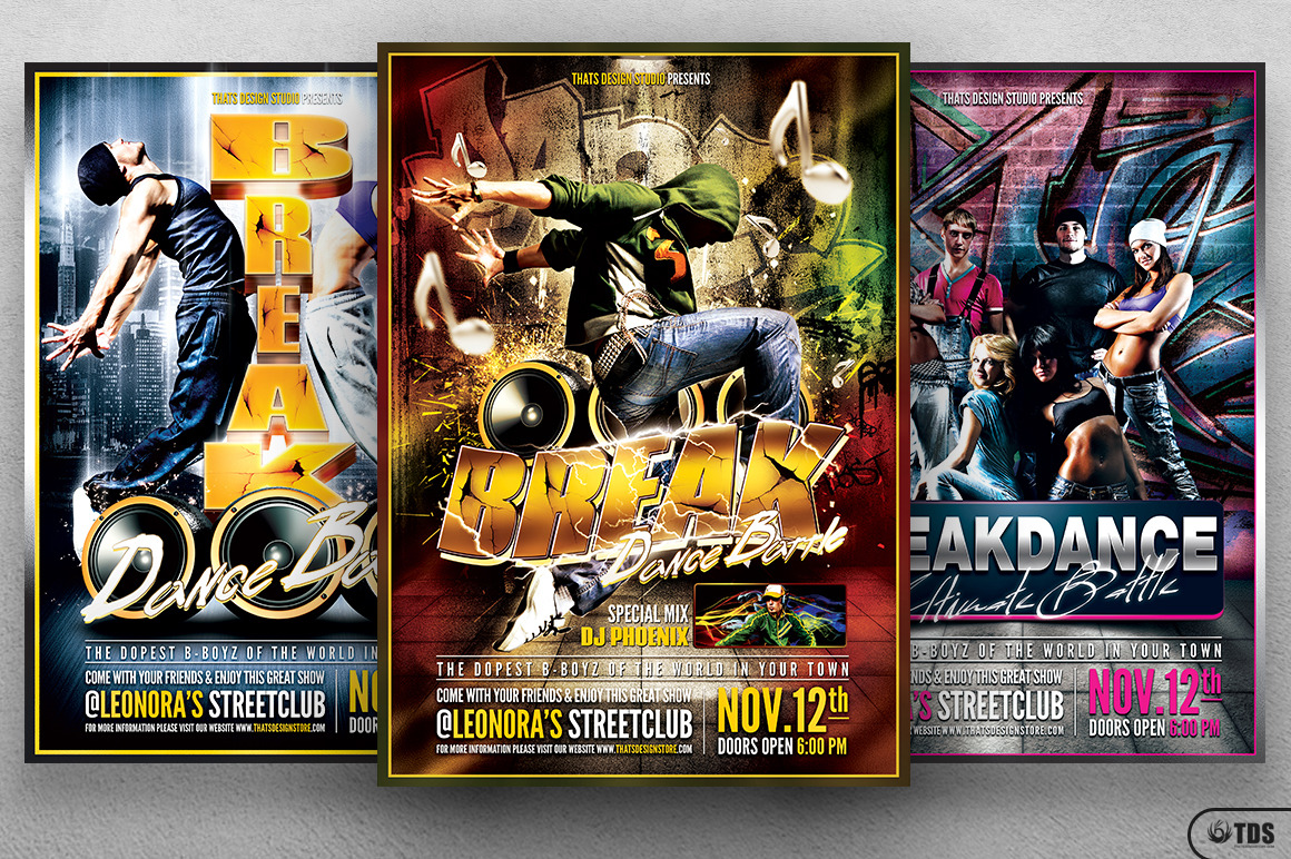 Break Dance Battle Flyer Bundle, a Flyer Template by ThatsDesign Art