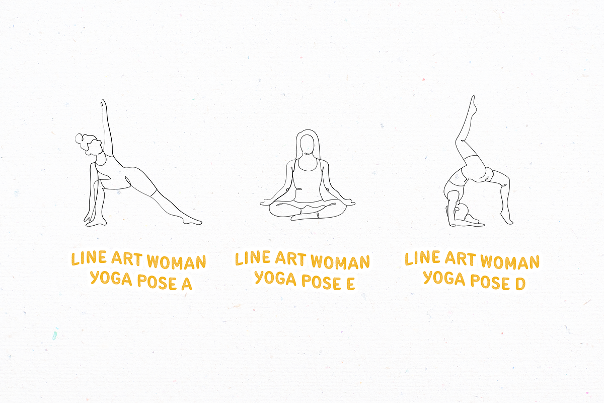 Woman Yoga Poses Illustration Set, an Object Illustration by peterdraw (Photo 3 of 6)