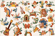 POSITIVE RETRO, BOHO GROOVY CLIPART, a Decorative Illustration by Usis (Thumbnail 8 of 20)