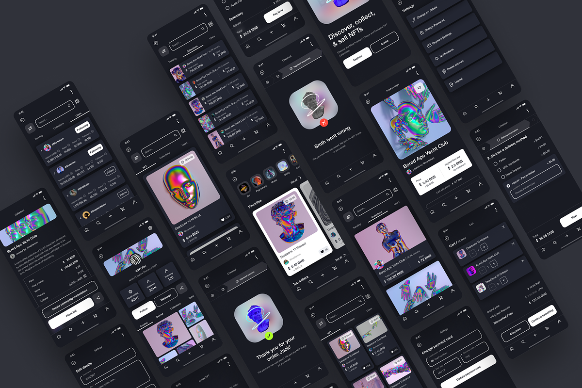 NFT app, an UI Kit Template by Julia Shagofferova (Photo 5 of 7)