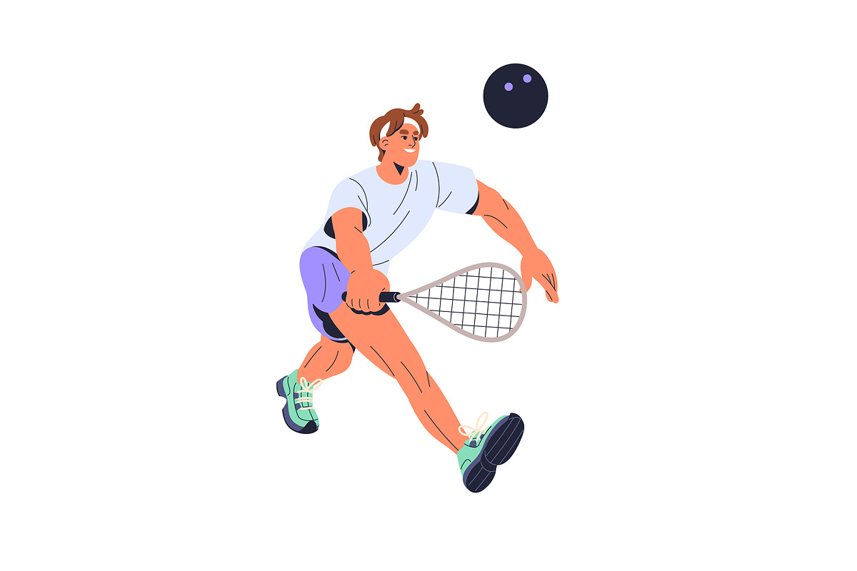 Squash players. People play tennis, a Sport Illustration by PaperTrident (Photo 3 of 7)