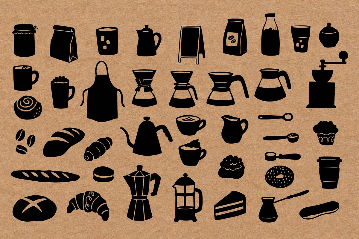 Coffee & Bakery Hand Drawn Clipart, a Food Illustration by Irina Ostapenko (Photo 3 of 10)