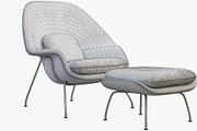 Womb Chair and Ottoman 3d model, a Furniture 3D Model by 3dmitruk (Thumbnail 14 of 15)