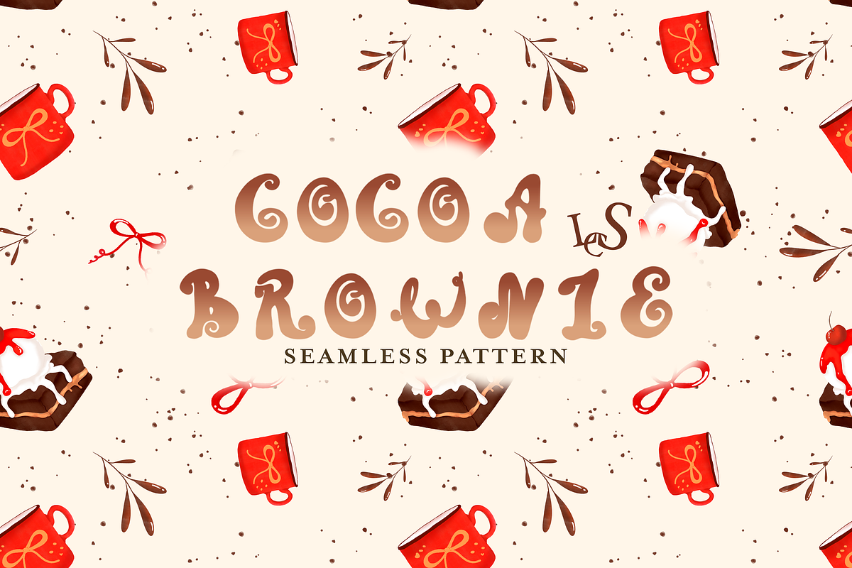 Cocoa & Brownie Seamless Pattern, a Pattern Graphic by Little Creative Scribbles (Photo 1 of 6)