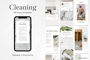 100 Cleaning Business Story Template, a Social Media Template by PatternLab.