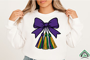 Mardi Gras Ribbon Bow PNG, an Illustration by Craft Nest (Thumbnail 2 of 4)