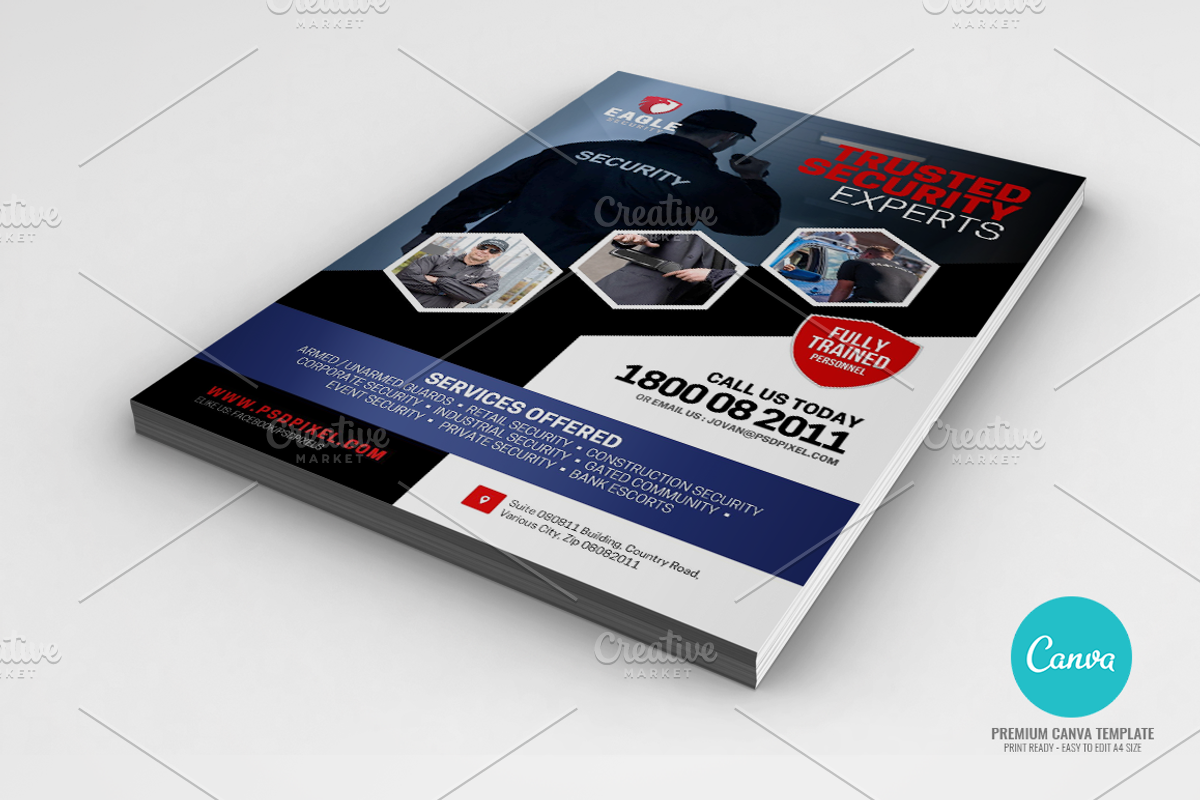 Security Services Company Canva, a Flyer Template by PSDPixel (Photo 2 of 4)