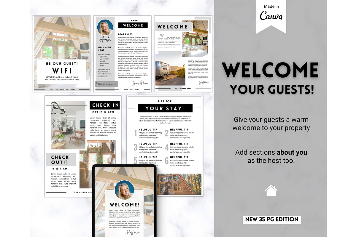 Airbnb Welcome Book Template 35pgs, a Poster Template by Templatables (Photo 6 of 11)