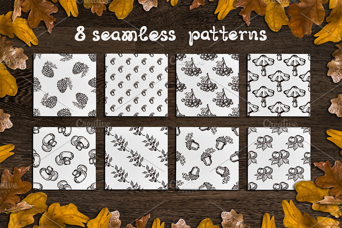 Fall elements, cards and patterns, an Illustration by AV Design (Photo 2 of 7)