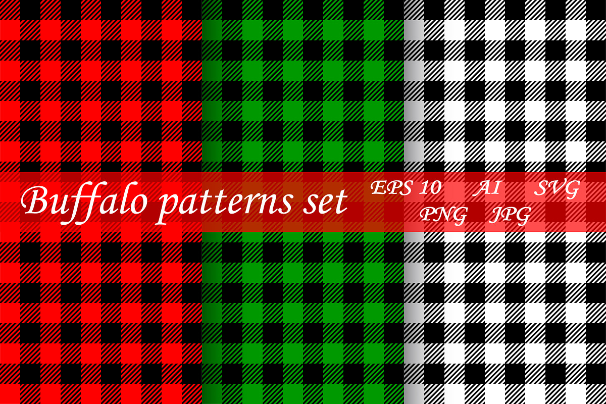 Buffalo patterns set, a Pattern Graphic by vikkishop
