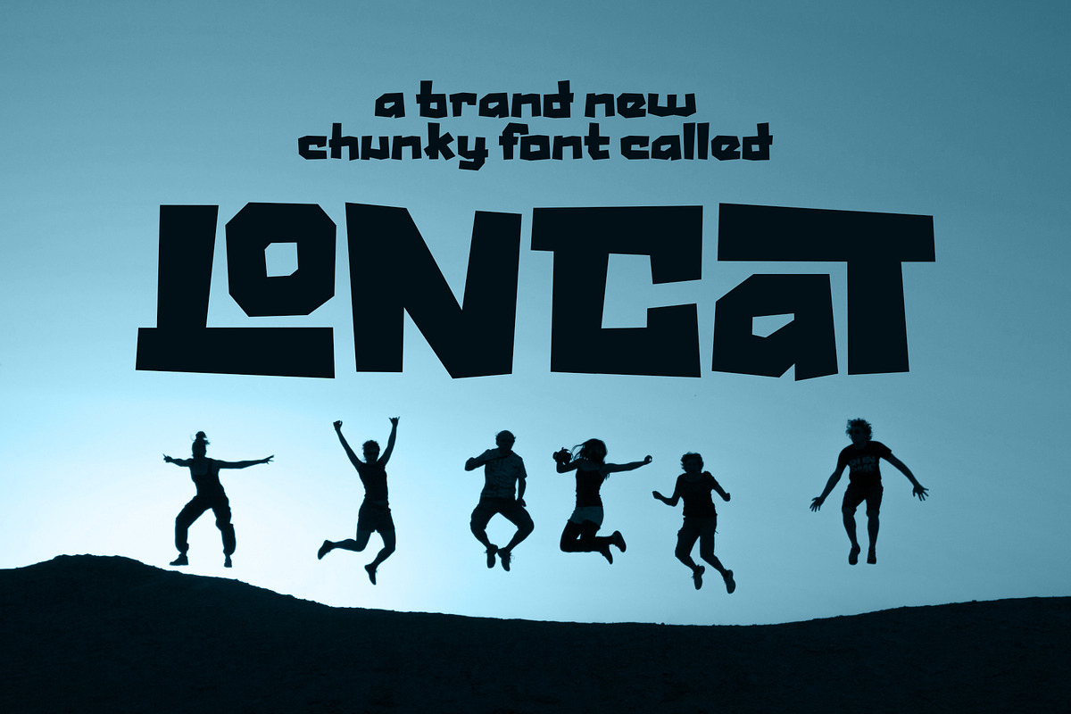 Loncat - Bold & Chunky Typeface, a Sans Serif Font by xyGraphic (Photo 1 of 9)