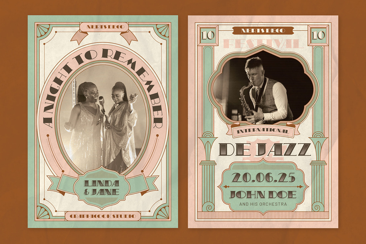 Nerts Deco Artdeco Display Typeface, a Font by graphicook (Photo 9 of 10)