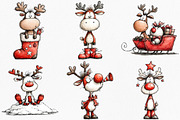 Quirky Funny Christmas Reindeer, an Illustration by Canvas Craft (Thumbnail 2 of 8)