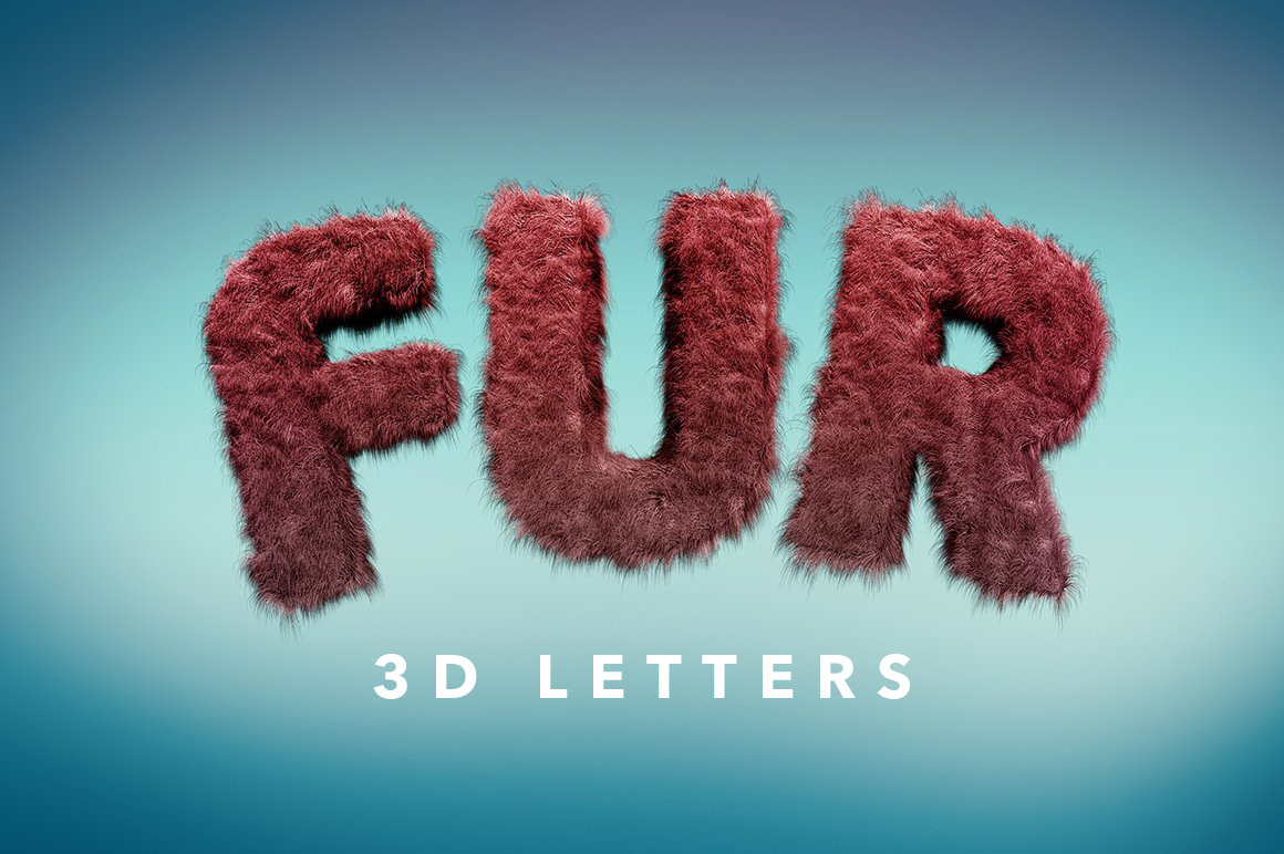 Fur 3d Psd Letters, An Object Graphic By Gk Creative