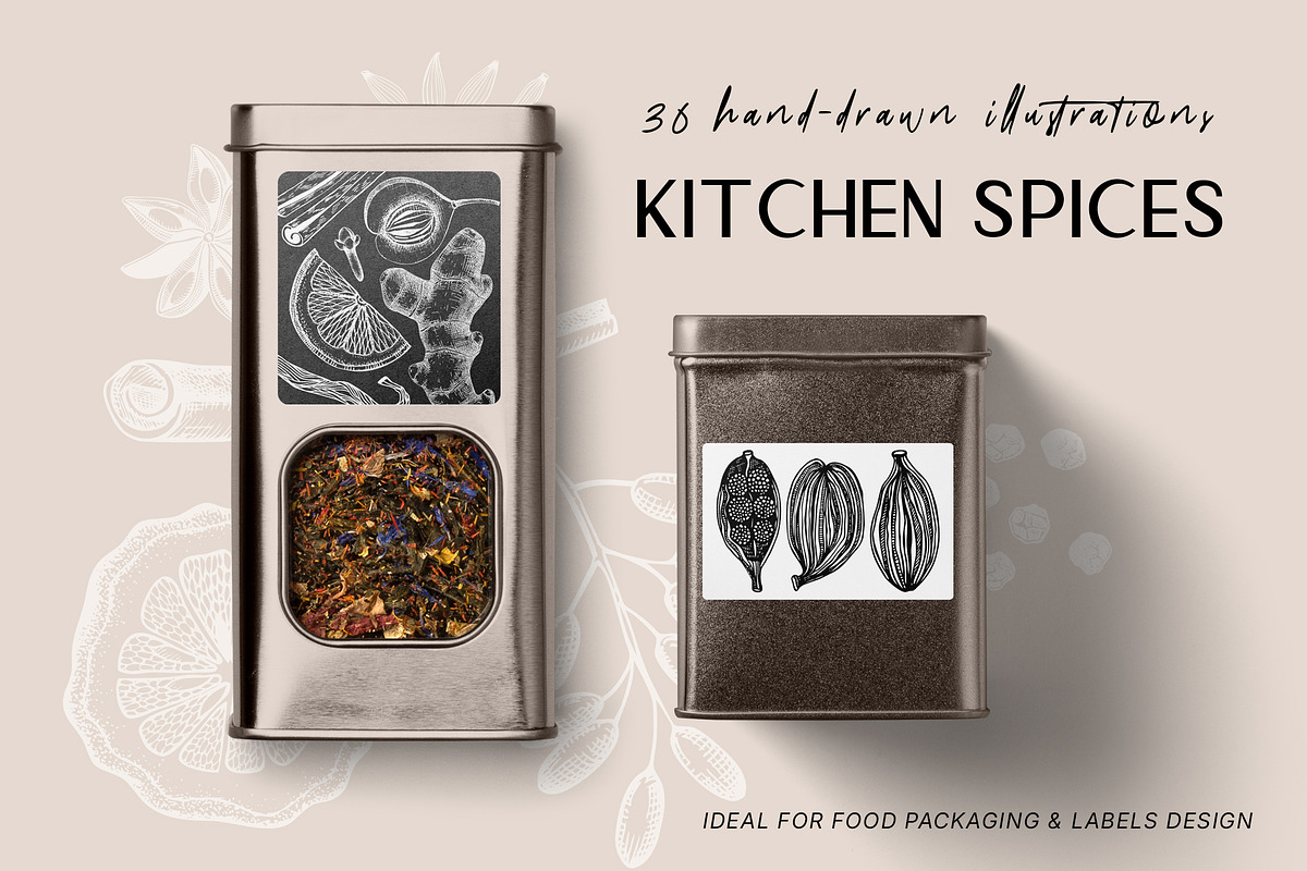 BUNDLE - Vector Herbs & Spices, a Food Illustration by Yevheniia (Photo 9 of 12)