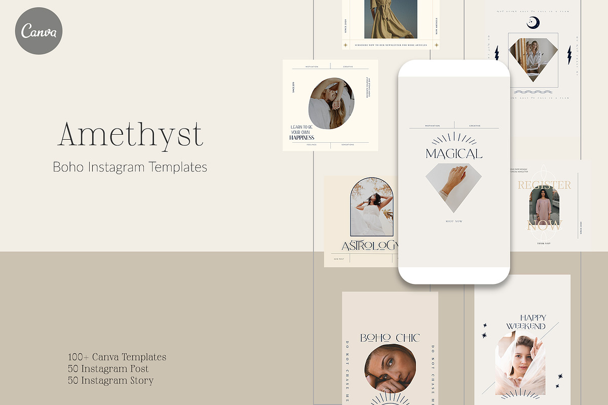 100+ Amethyst Boho Instagram Canva, a Social Media Template by IsikChic (Photo 1 of 10)